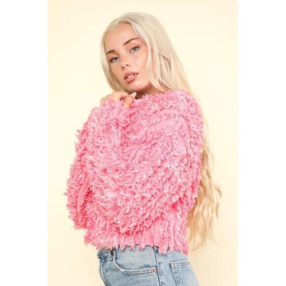 Soft Shaggy Yarn Knit Sweater Holiday Jacket - Picture 4 of 5